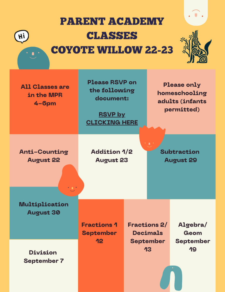 Coyote Willow FTO Families, teachers, and staff of the Coyote Willow